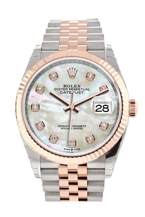 ladies rolex mother of pearl|Rolex 36mm Datejust diamond bezel.